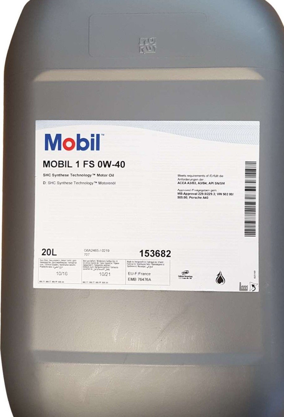 MOBIL 1 FS 0W-40 20 л